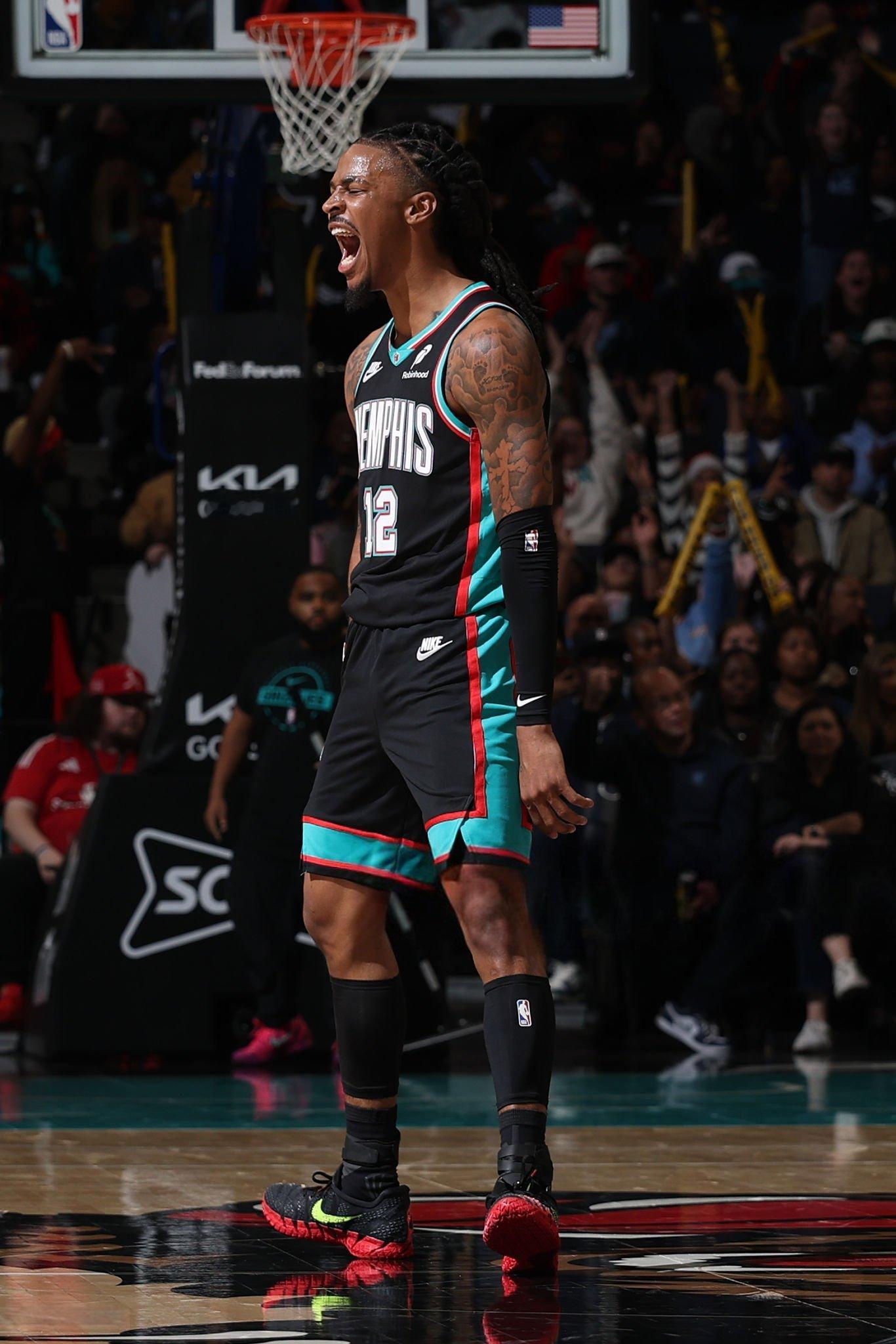 莫兰特关键时刻，一次突破失误一次被帽，三分打铁nba