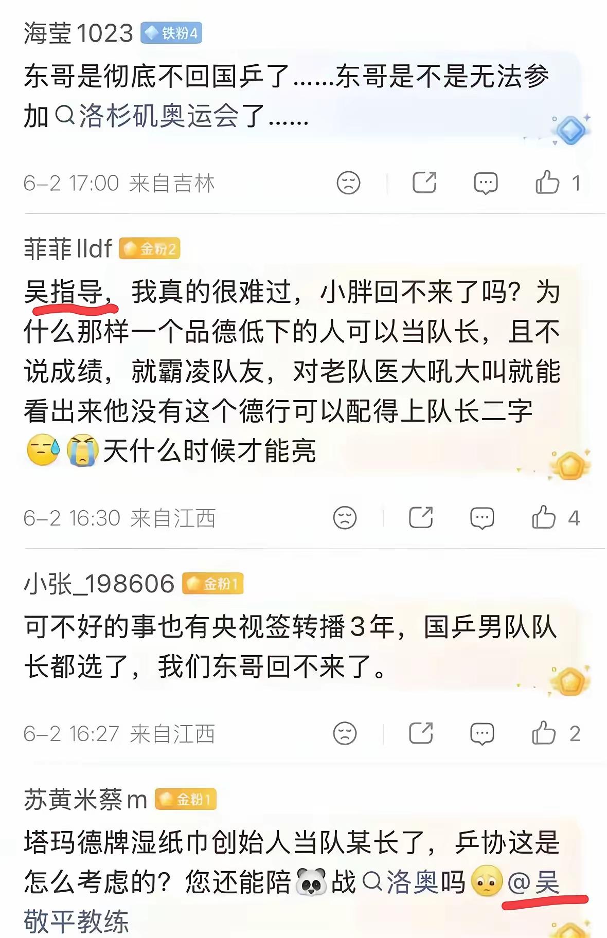 随着昨天头哥被任命为国乒男队队长，好像把黑子们的马蜂窝给捅了，他们纷纷“飞了”出