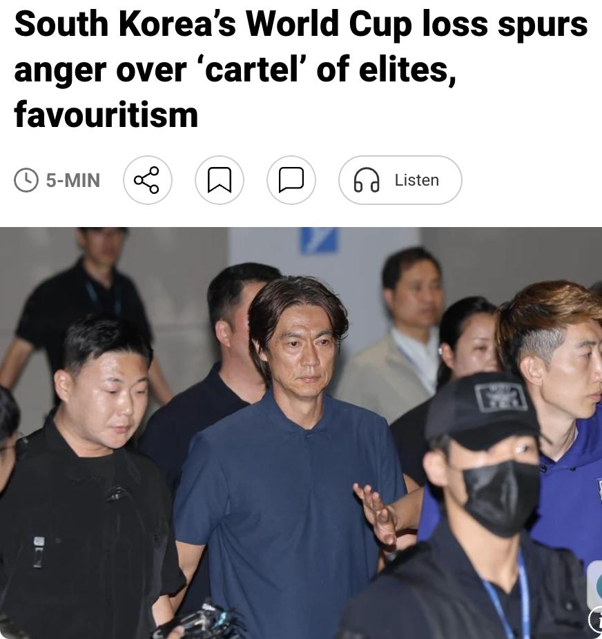 外媒：韩国队在2026年世界杯小组赛爆冷出局，1-0负于墨西哥和南非，虽首战2-