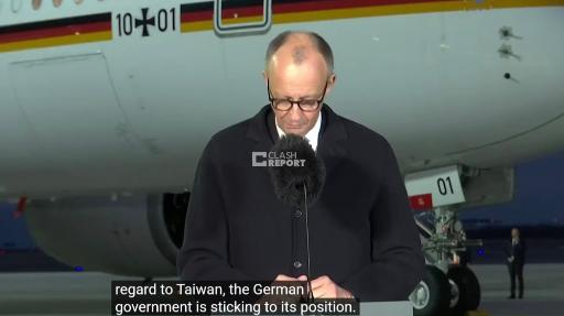 德国总理默茨今天（北京时间2月25日）在出发前往中国前，在机场谈到台湾问题：“德