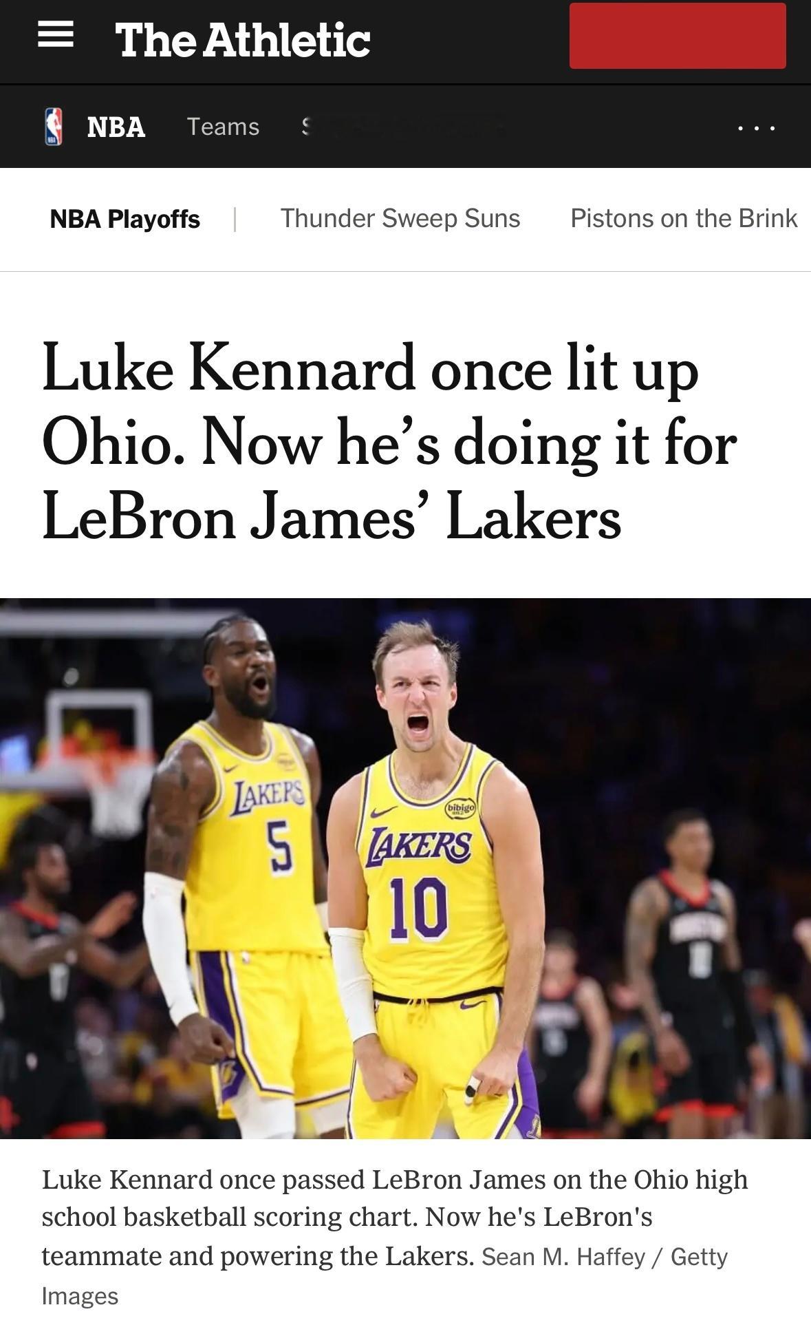 湖人记者Dan Woike：目前里夫斯复出在即，肯纳德短暂梦回巅峰的篇章，或许很