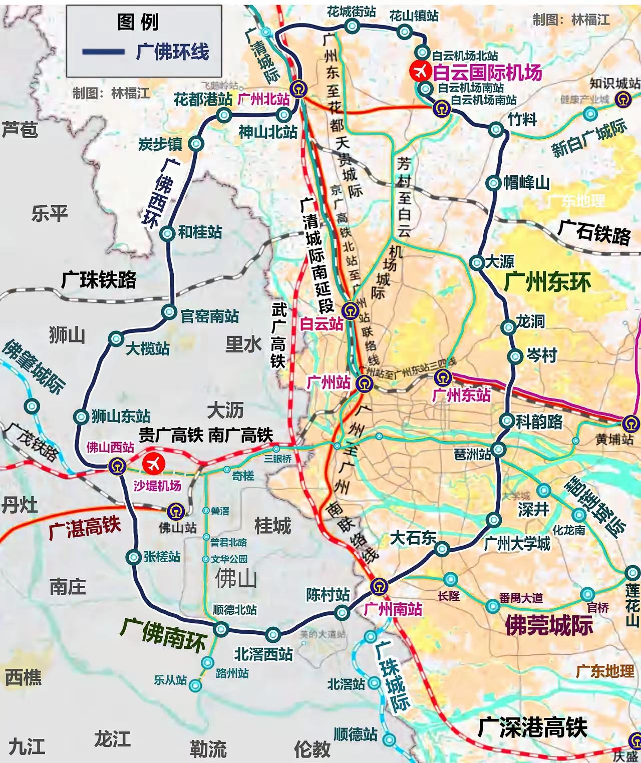 广佛西环线是连接佛山西站和广州北站的重要城际铁路，设计时速200公里。全线已于2