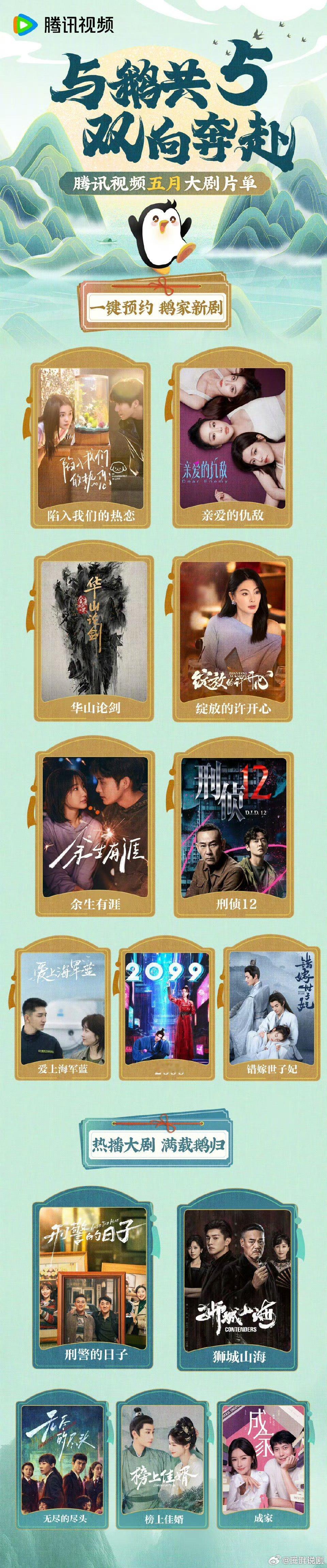今日公布腾讯视频五月大剧片单你最期待哪部？刘浩存 王安宇《陷入我们的热恋》高叶 