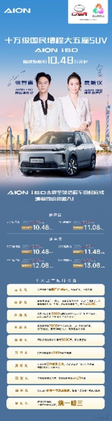 埃安i60限时焕新价10.48万起国民增程大五座SUV正式上市击穿全球增程车价格