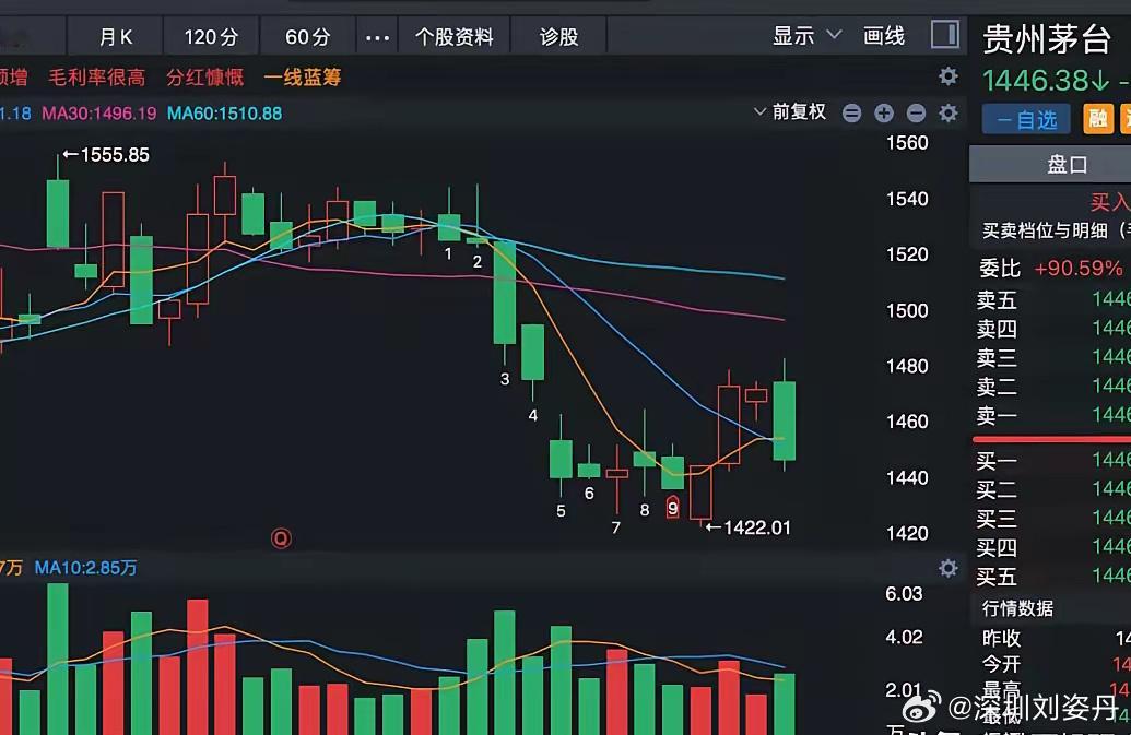 市场挺牛逼的，今天贵州茅台，中芯国际，寒武纪，宁德时代都是大跌的，结果上证指数还