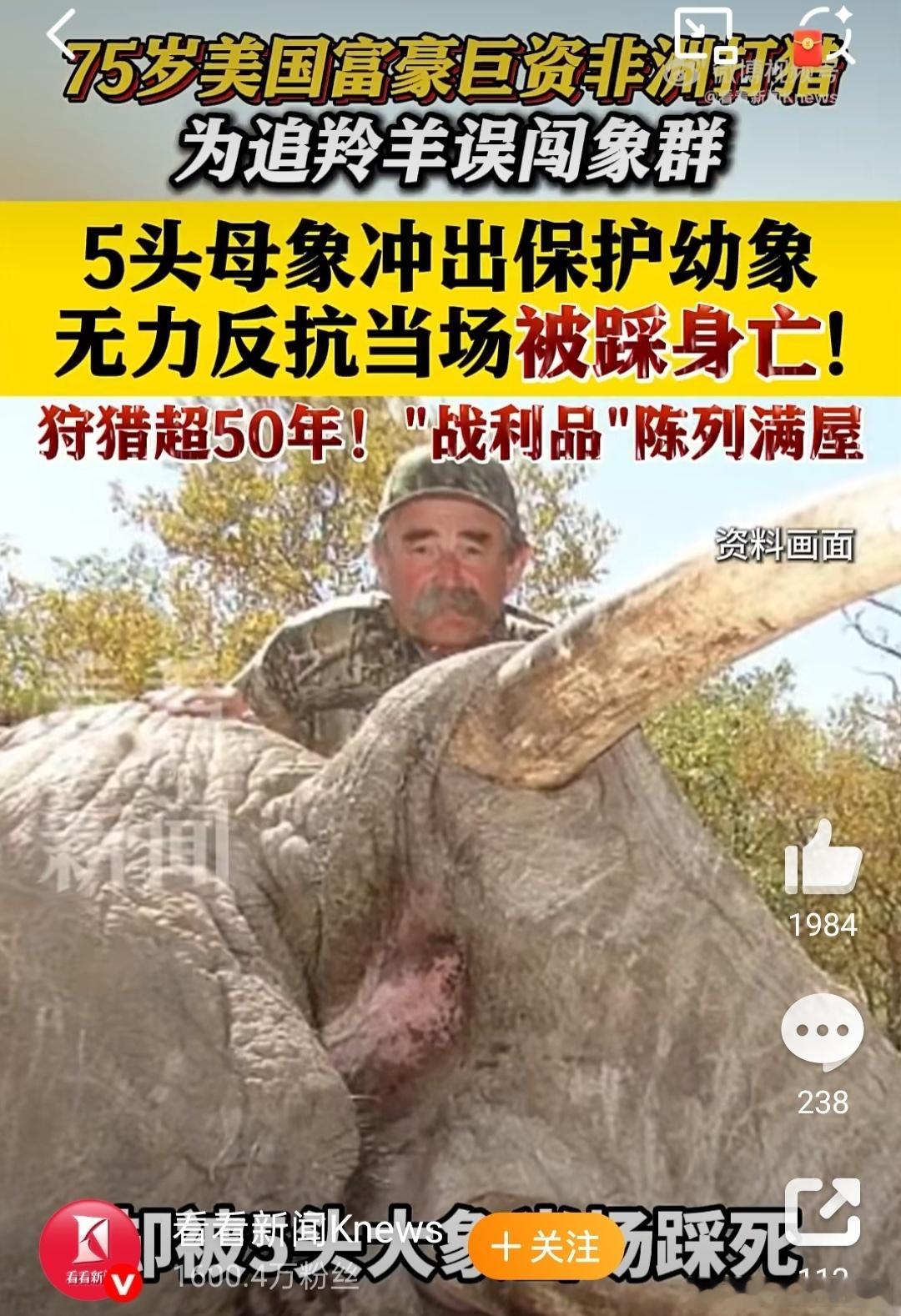 众生皆有灵，万物皆有命。没有任何爱好、身份、财富，可以成为肆意猎杀野生动物的理由