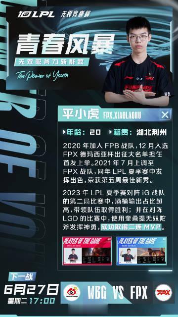 【青春风暴：FPX.Xiaolaohu】

@叉艾欧虎 2020年加入FPB战队