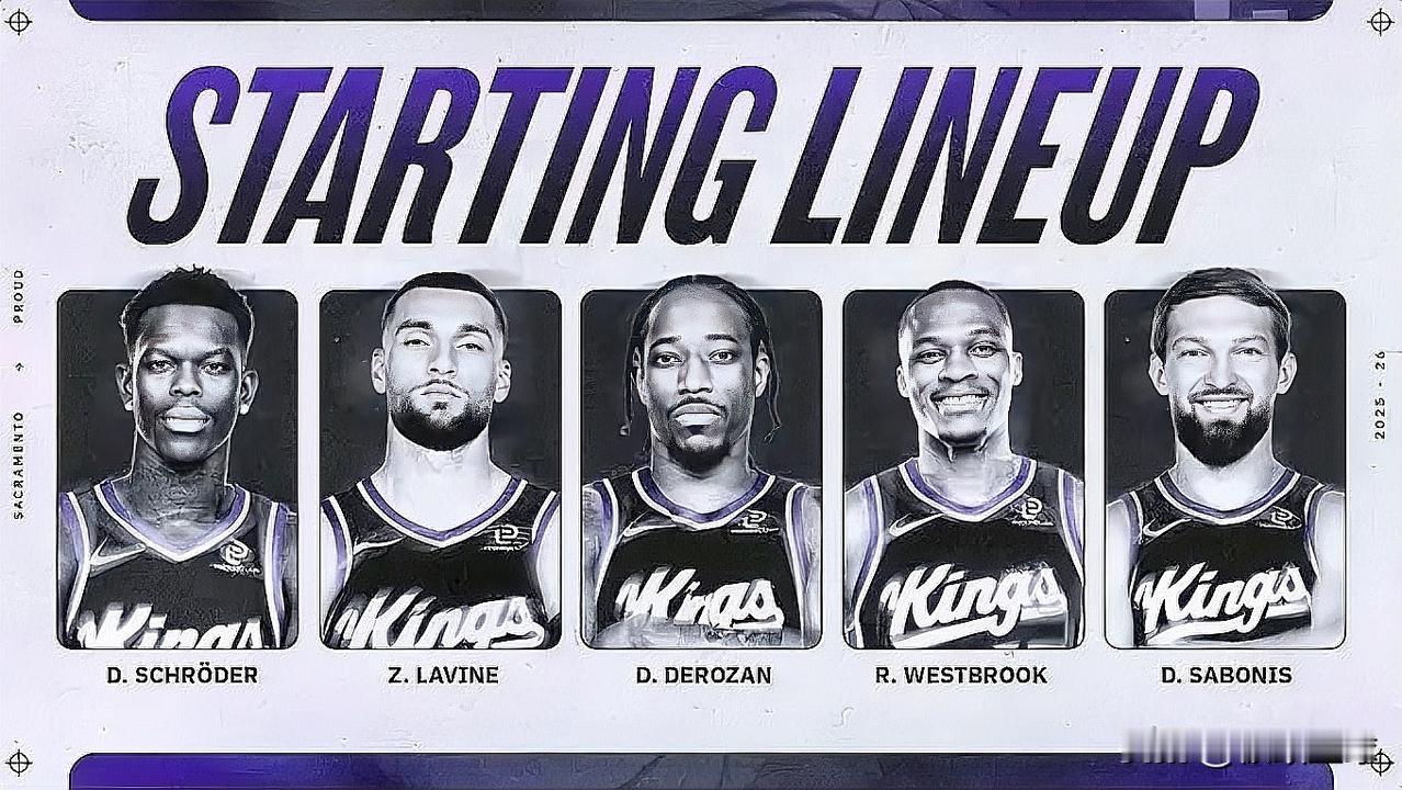 威少居然打上首发了！

国王队公布了今天对阵雷霆队的首发阵容：威斯布鲁克、拉文、