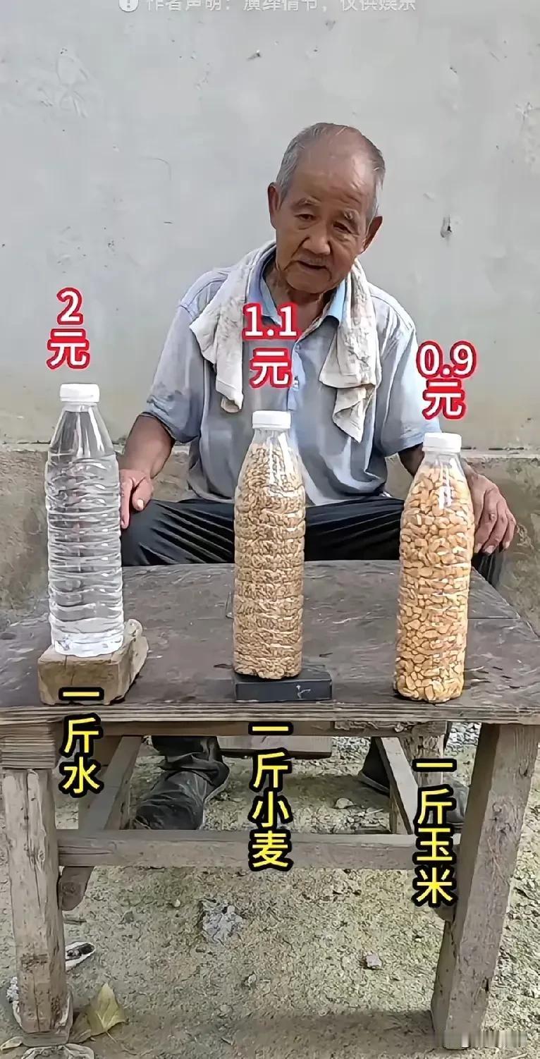 水比谷子贵是有原因的，没饭吃能生存十五天，没水喝最多只能生存三天！
 所以两斤谷