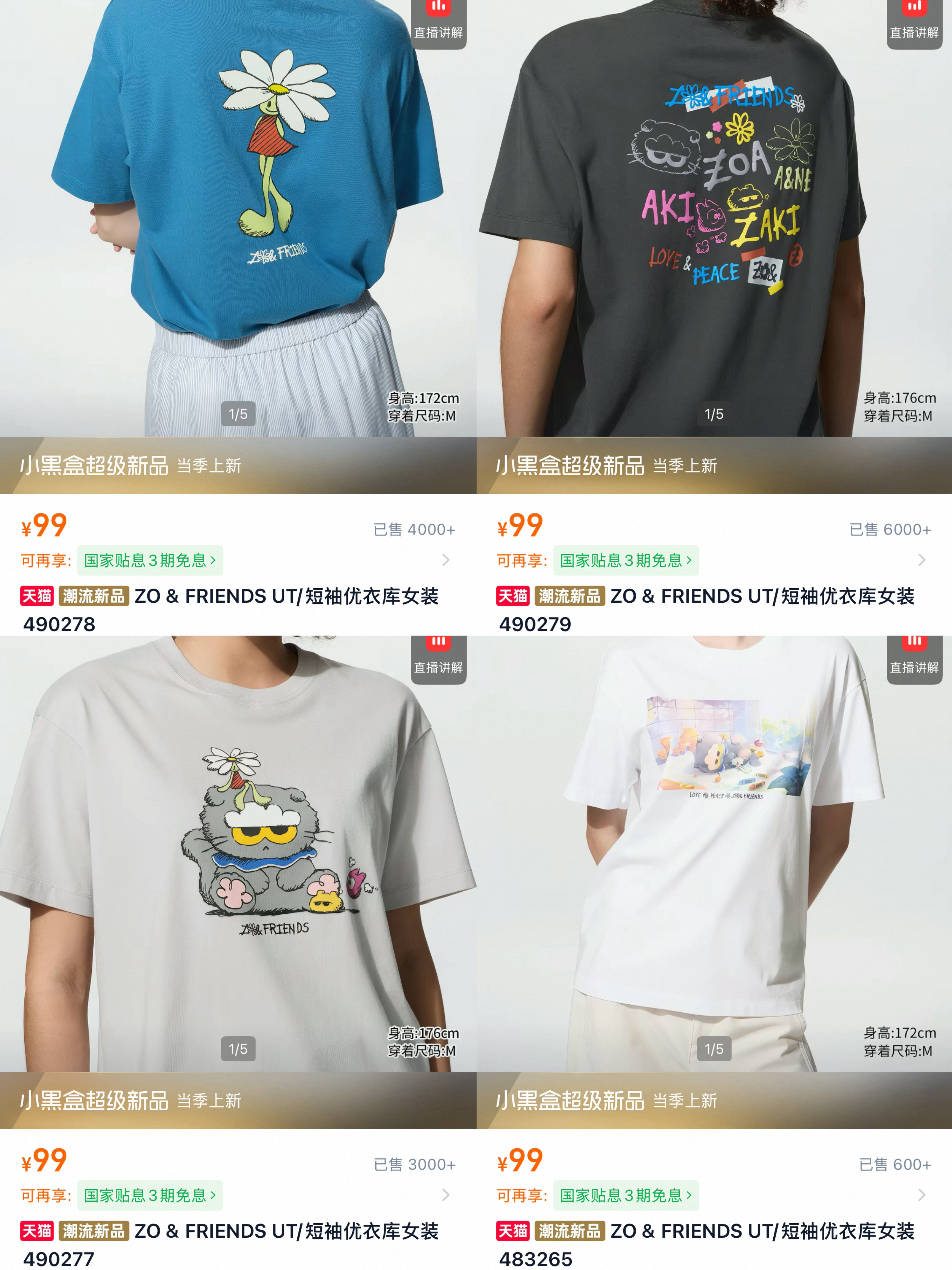 截止目前为止，优衣库与zoa的联名上线不到两天，各线上平台的可视化销量为：✅小程