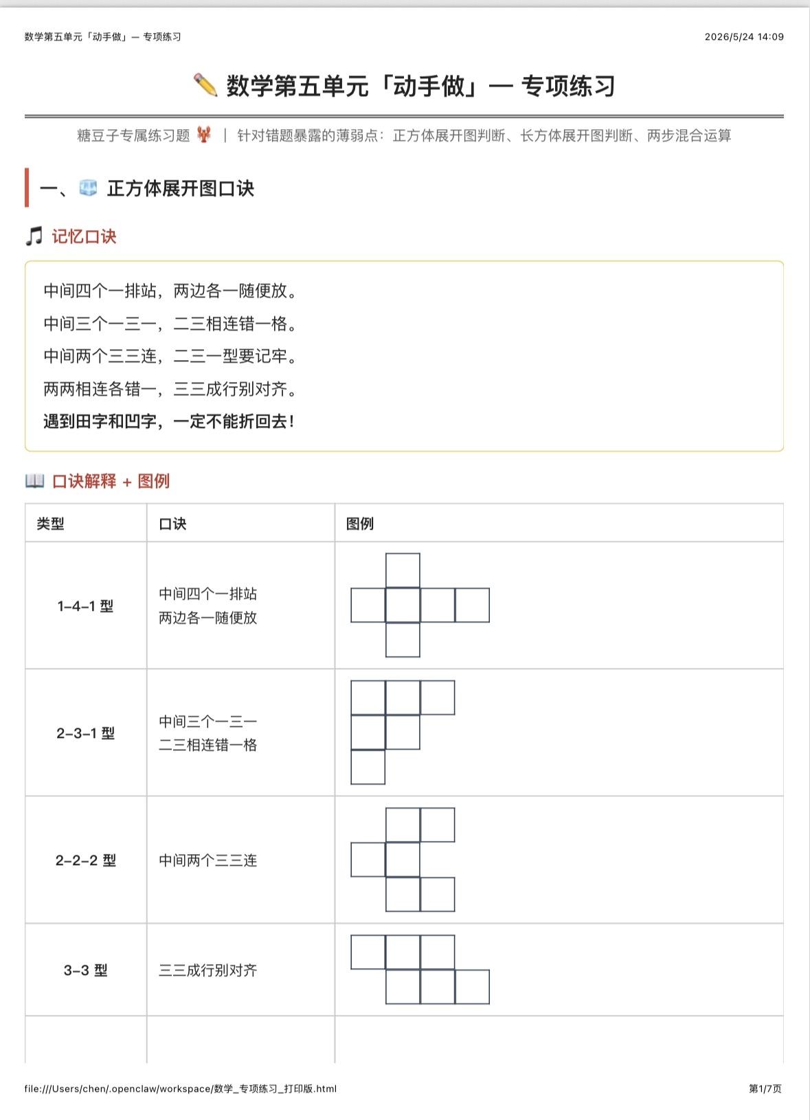 折腾了两天小龙虾，给儿子搞出的单元辅导题，小龙虾是真的厉害

最近在一台不怎么用