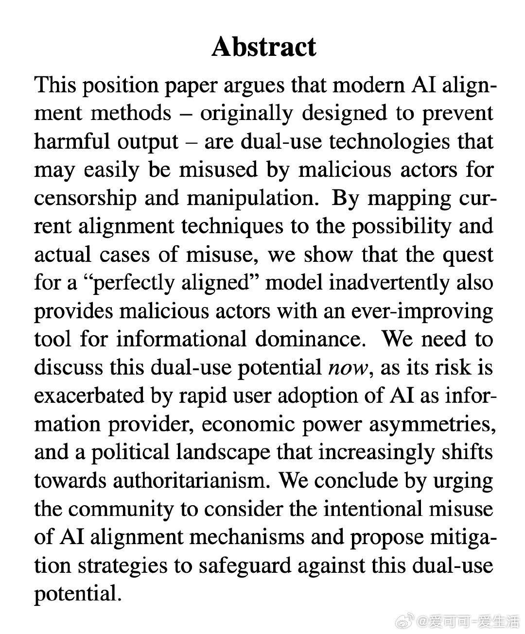 [LG]《Position: The Alignment Community i