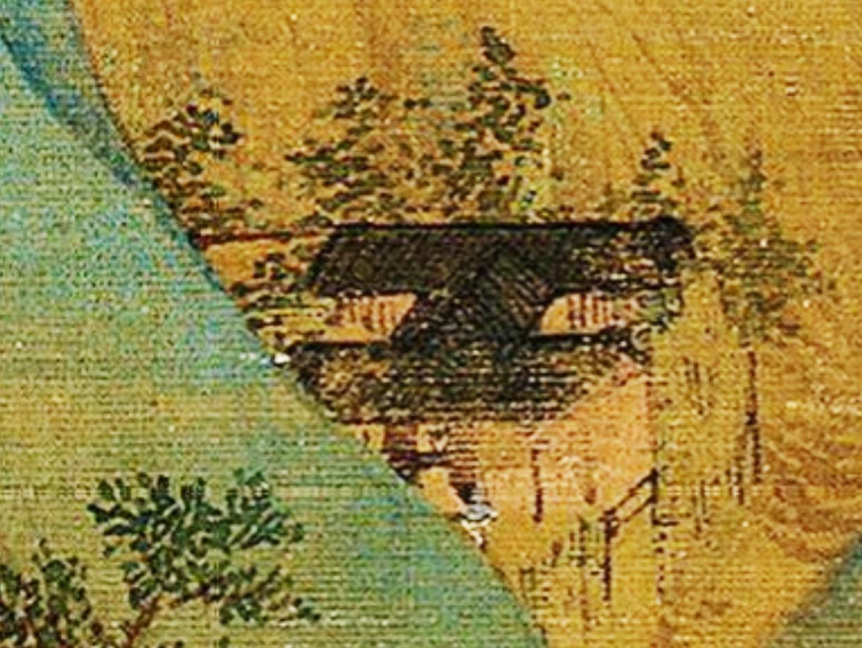 在宋代绘画中有很多工字形建筑，比如说《千里江山图》，比如说南宋李唐《归去来兮图》