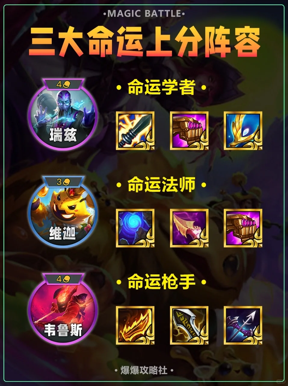姐妹们！版本三大命运上分首选阵容！