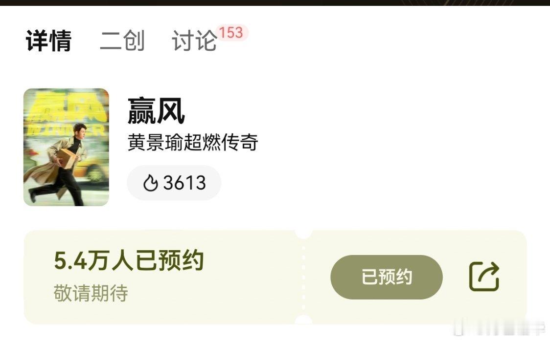 电视剧赢风 是才开预约吗？刚发现我没预约过，赶快约上，你们看看你们约了没。 