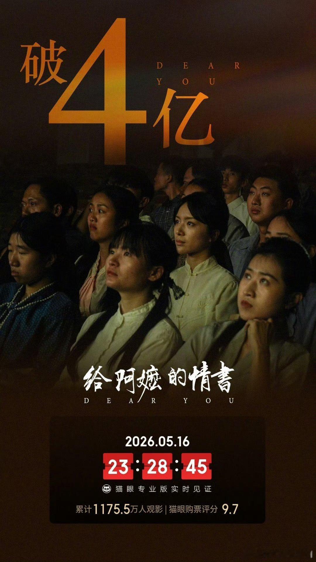 给阿嬷的情书票房破4亿恭喜《给阿嬷的情书》票房破4亿！电影给阿嬷的情书票房破4亿
