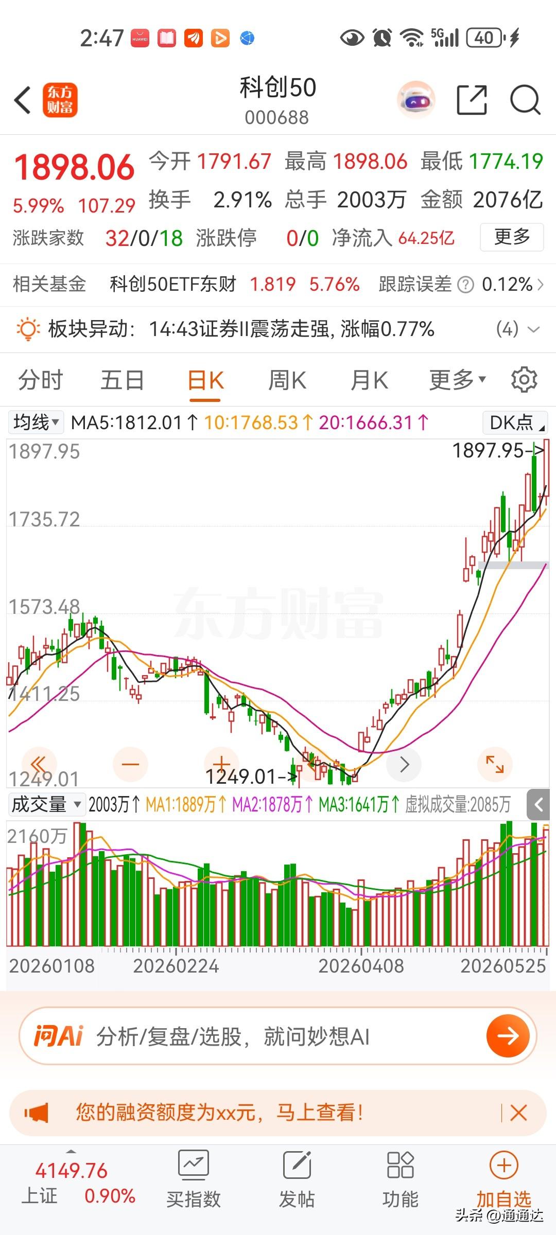 科创板确实跟着外部市场已经是疯牛了，反正我是不会买，主要是储存芯片可能要缺到20
