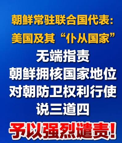 太刚了！5 月 6 日，朝鲜常驻联合国代表公开表态！称美国及其“仆从国家”无端指