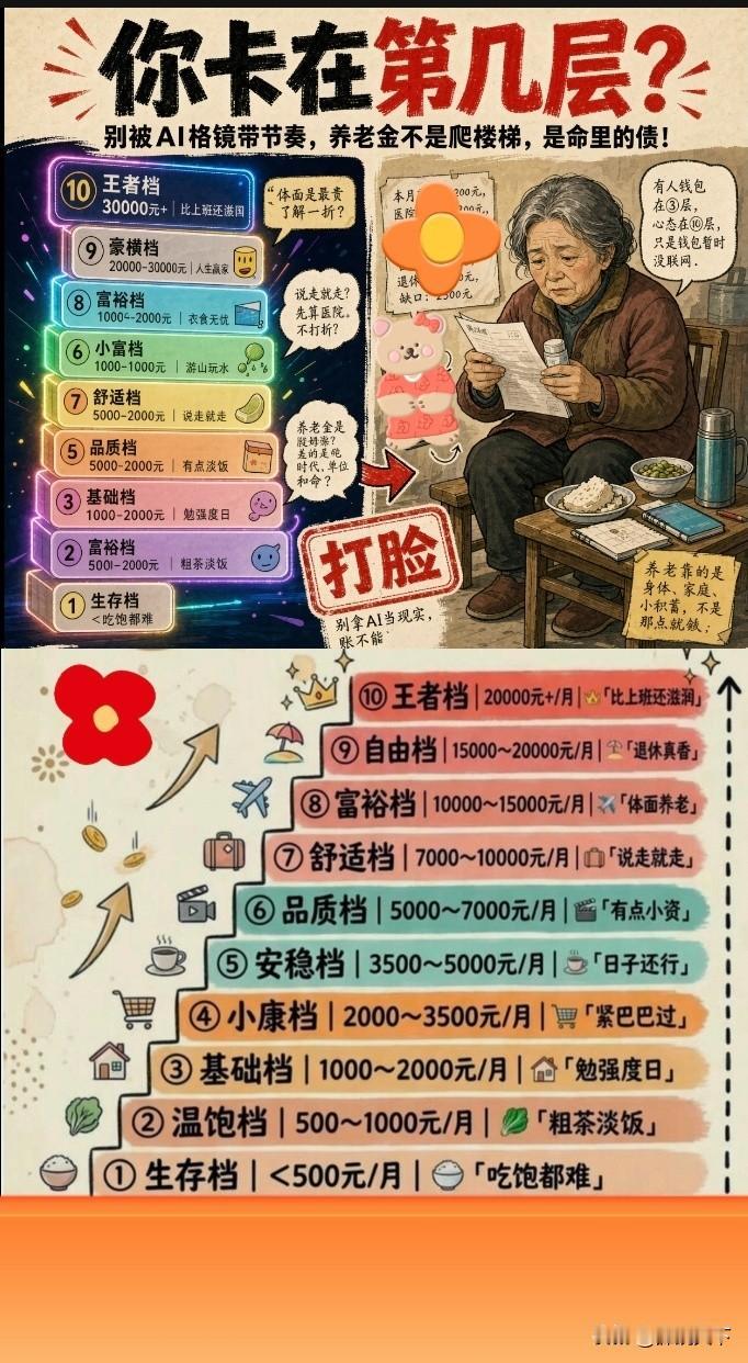 退休金 10 个档次?你卡在第几层？农村与城市养老金档次真的是有些触目惊心吗?