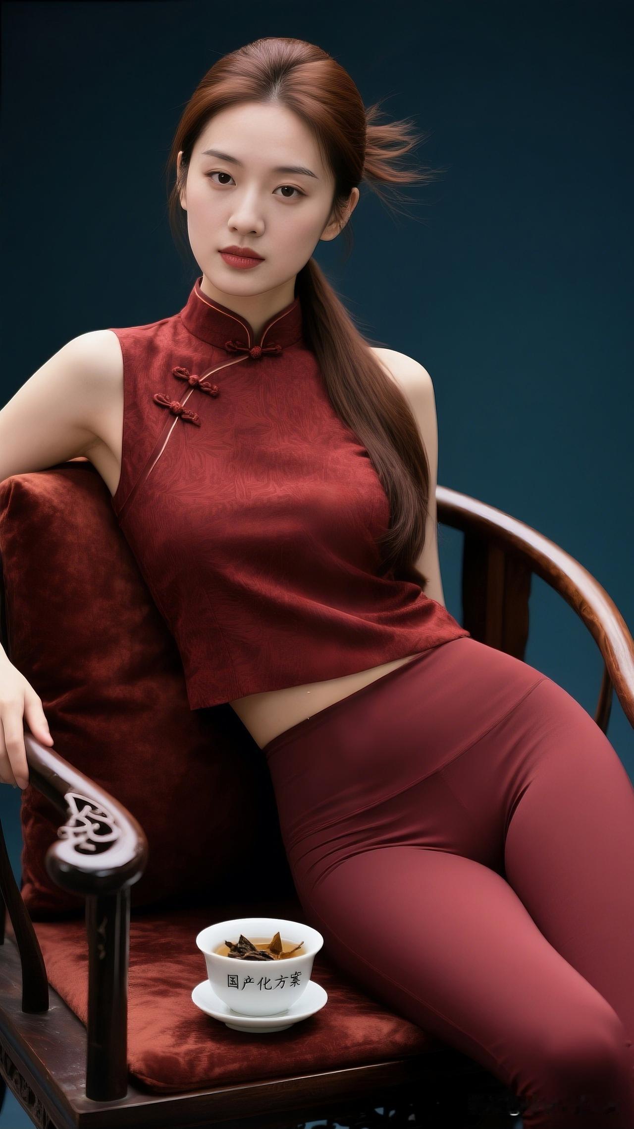 红袖添香夜，茶香满心间。女生红色系搭配怎么穿呢? 复古旗袍穿搭，优雅气质，尽显东