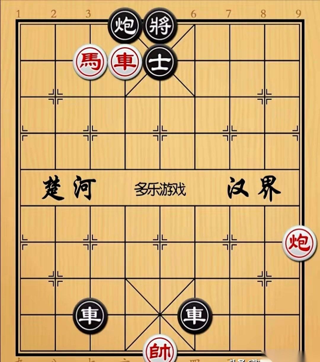 棋盘上，黑方双车已经堵死宫门，红帅就剩一口气。
所有人都以为红棋必死无疑，败局已
