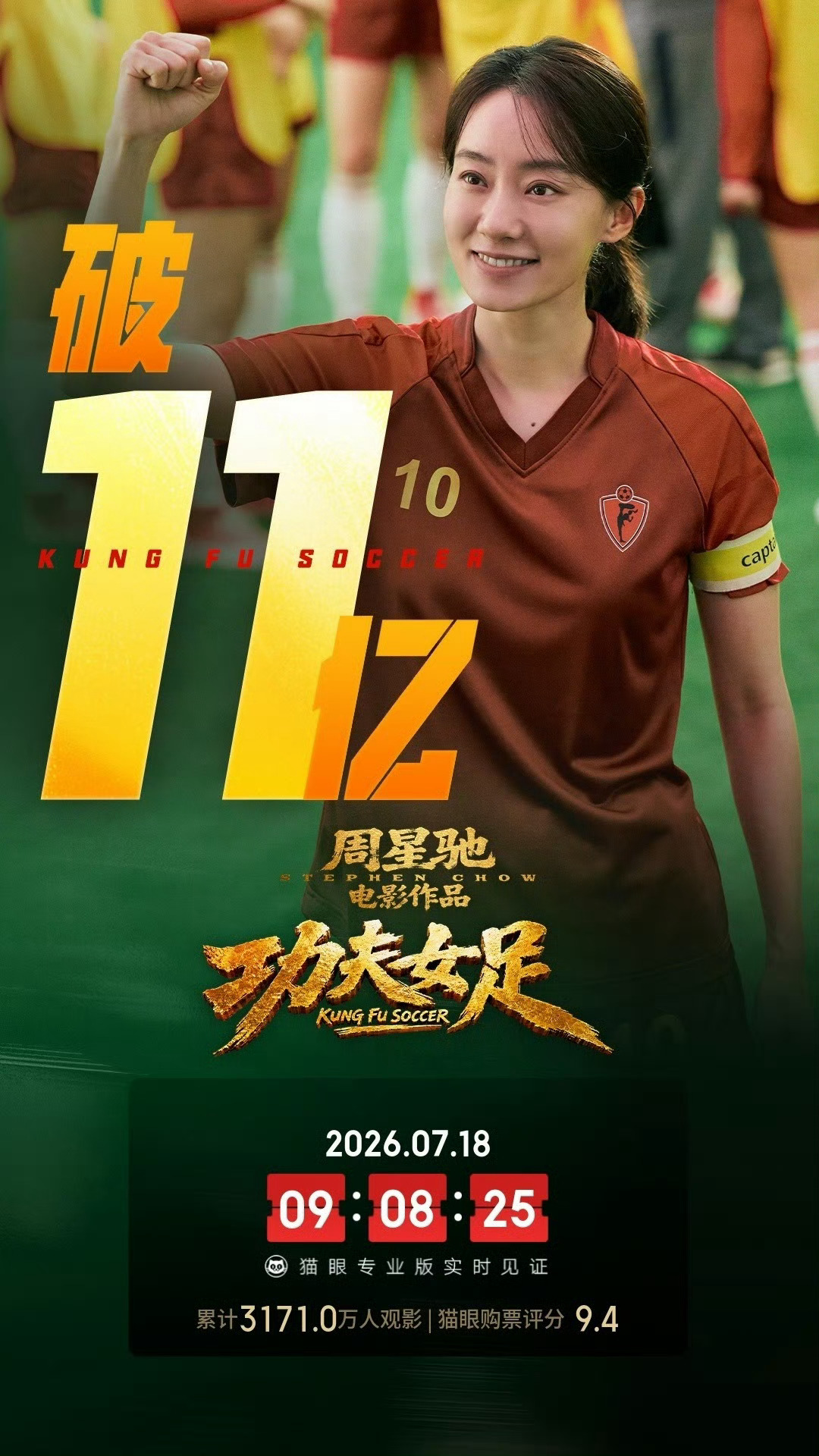 功夫女足票房超11亿一个周，11亿