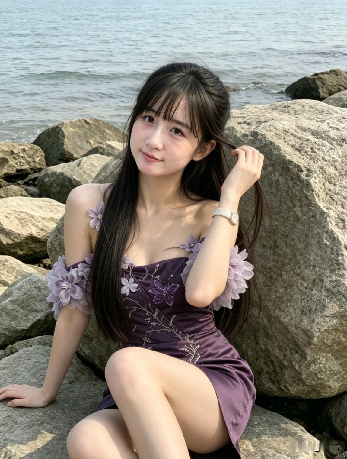我的海边少女，紫色的甜美。 女生如何穿搭看起来时尚更有品味呢