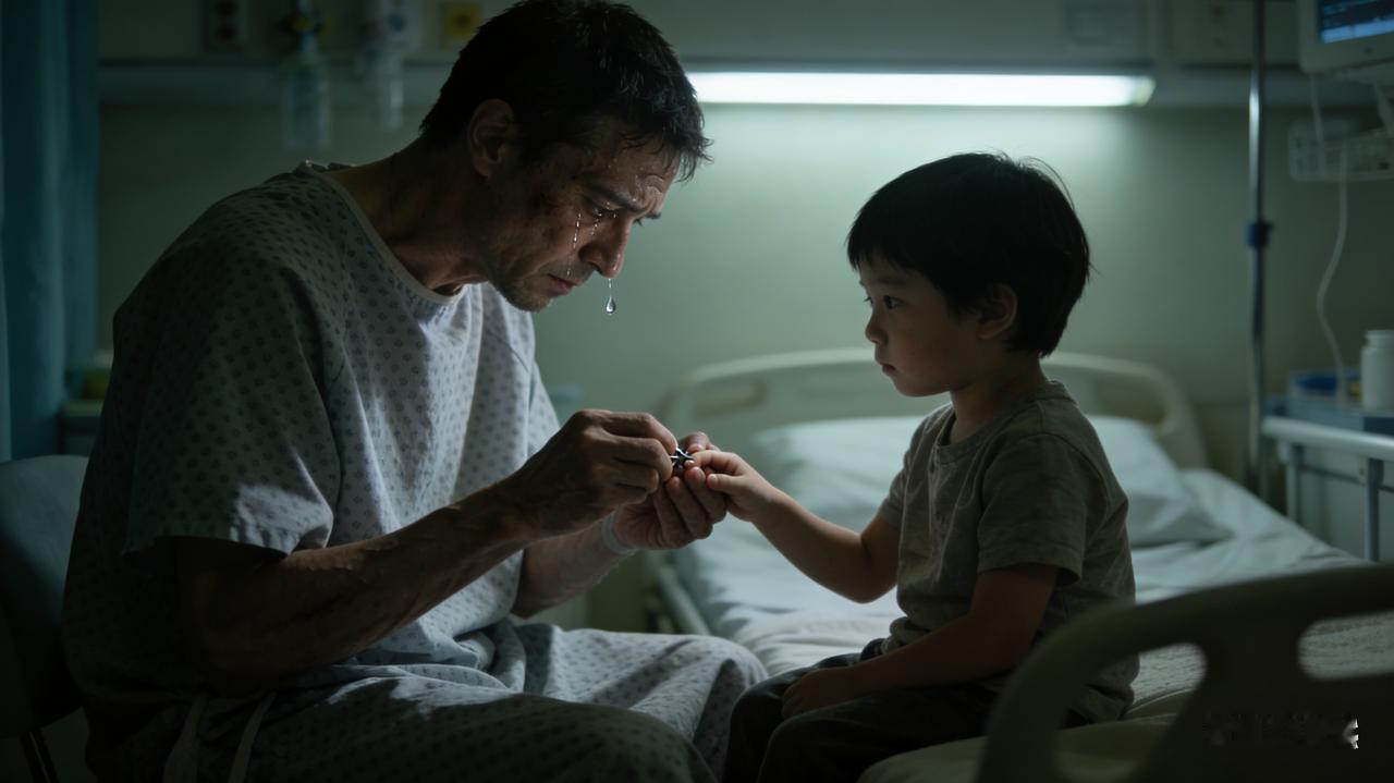 父亲临终前为孩子剪指甲，癌痛数月第一次落泪
最后的温柔，最深的眷恋

病房，像一