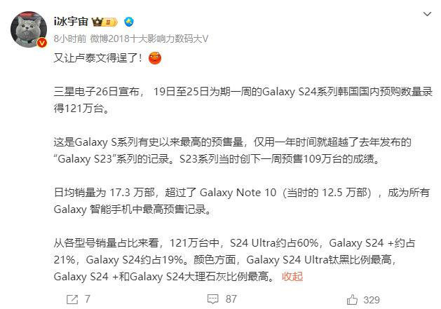 万万没想到，三星S24系列居然爆了？
超越了S23，甚至还超越了Note 10，