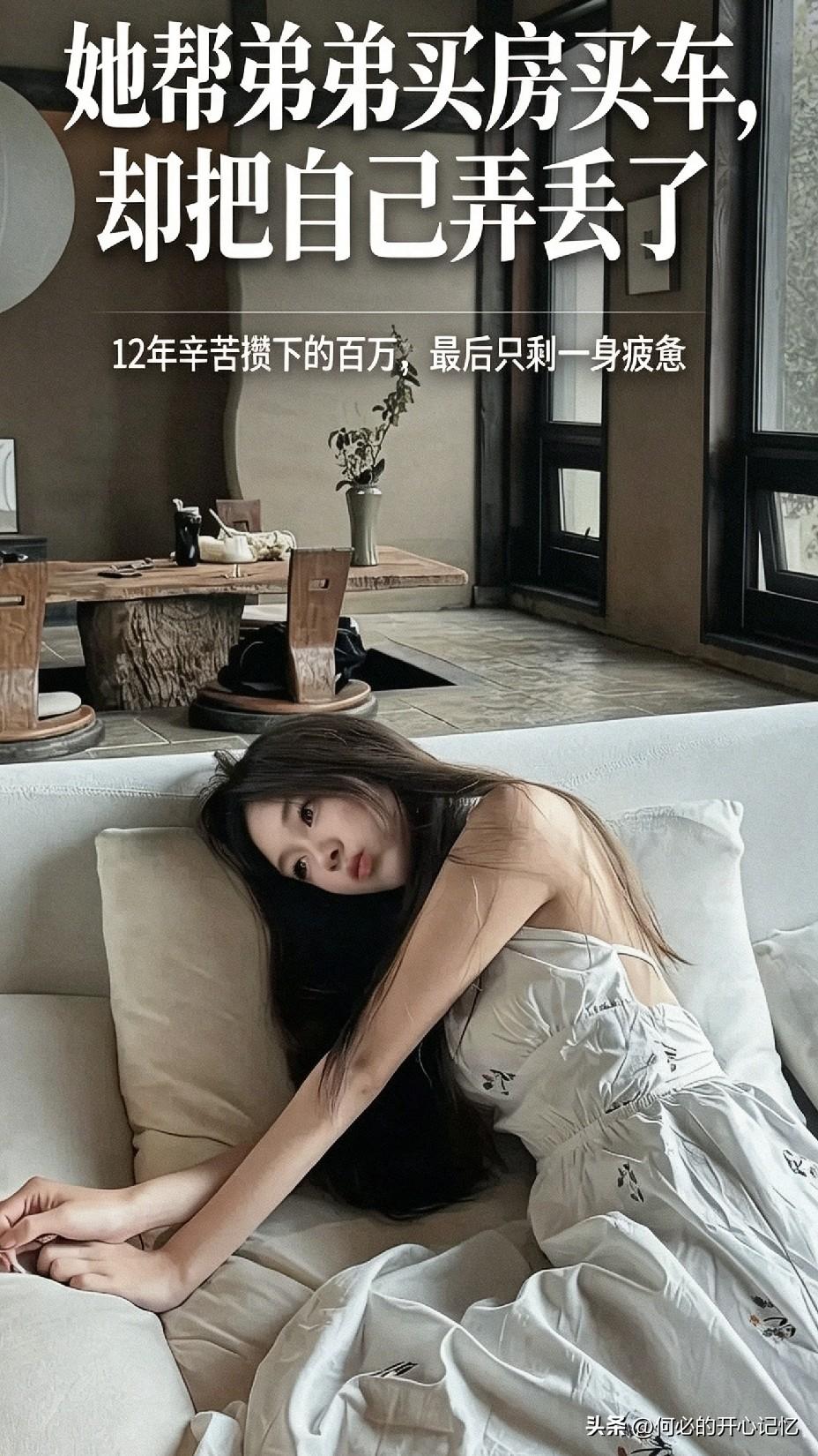 12年攒百万全补贴弟弟，离婚孤身：懂事的姐姐，终究败给亲情绑架
 
最磨人的从不