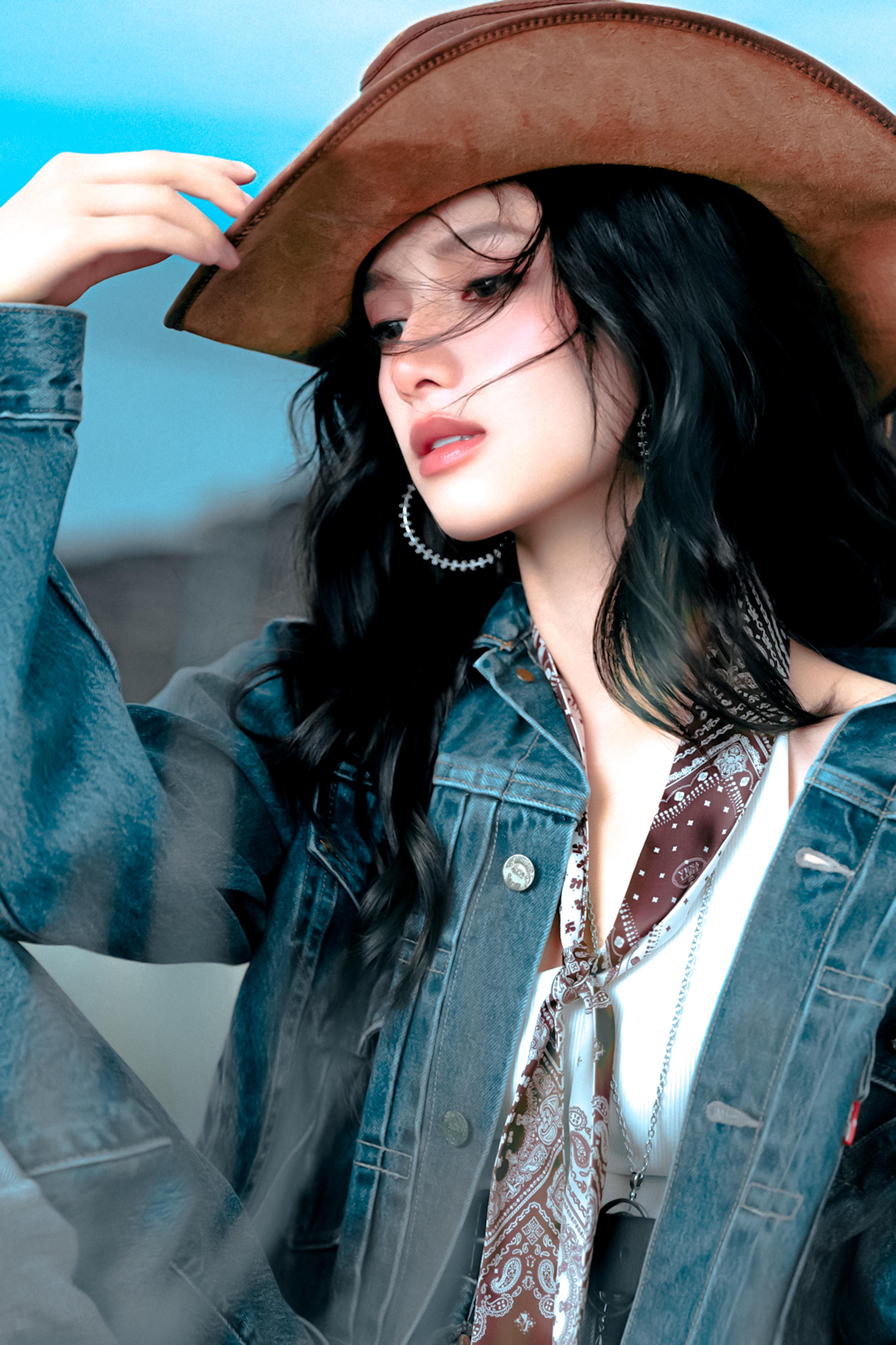 张婧仪/西部牛仔👒🍃张婧仪牛仔造型 ​​​