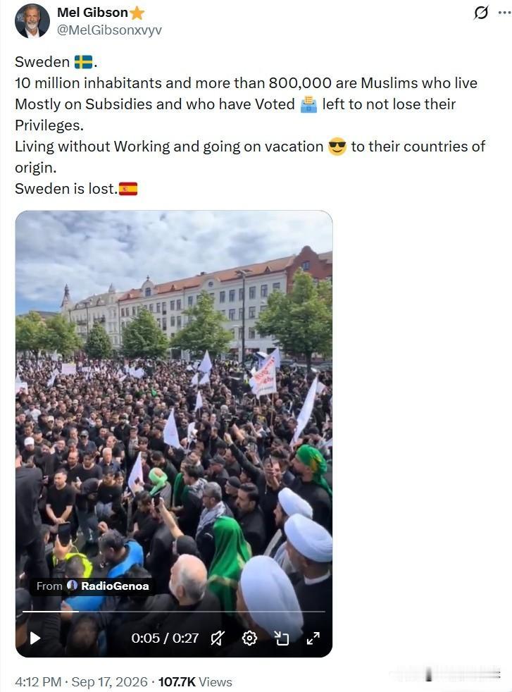 瑞典🇸🇪。
全国1000万人口，其中80多万MSL大多依靠福利生活，并且投票