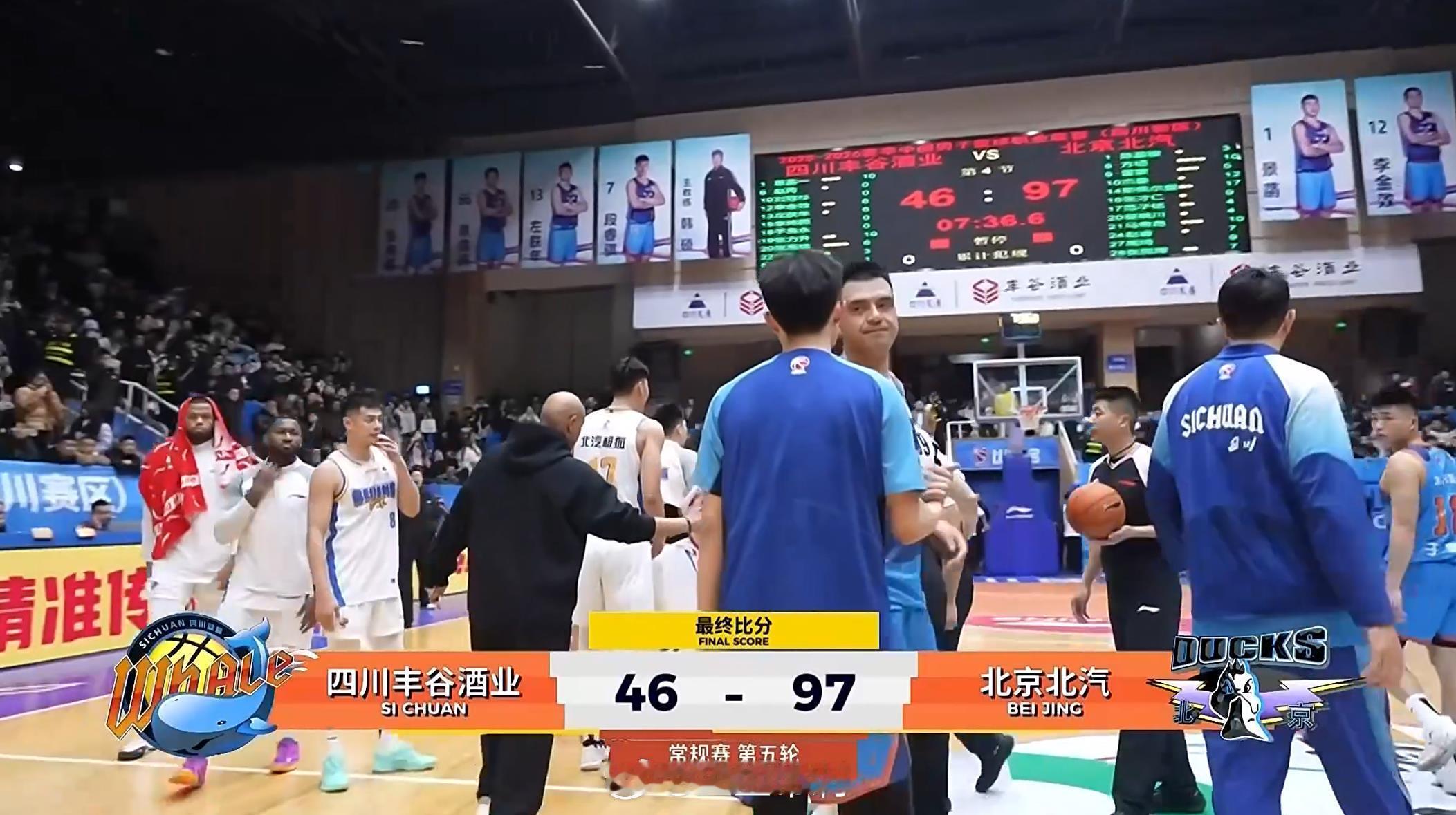 四川男篮vs北京男篮 北京首钢客场97-46大胜四川，拿到开赛5连胜。其中，四川