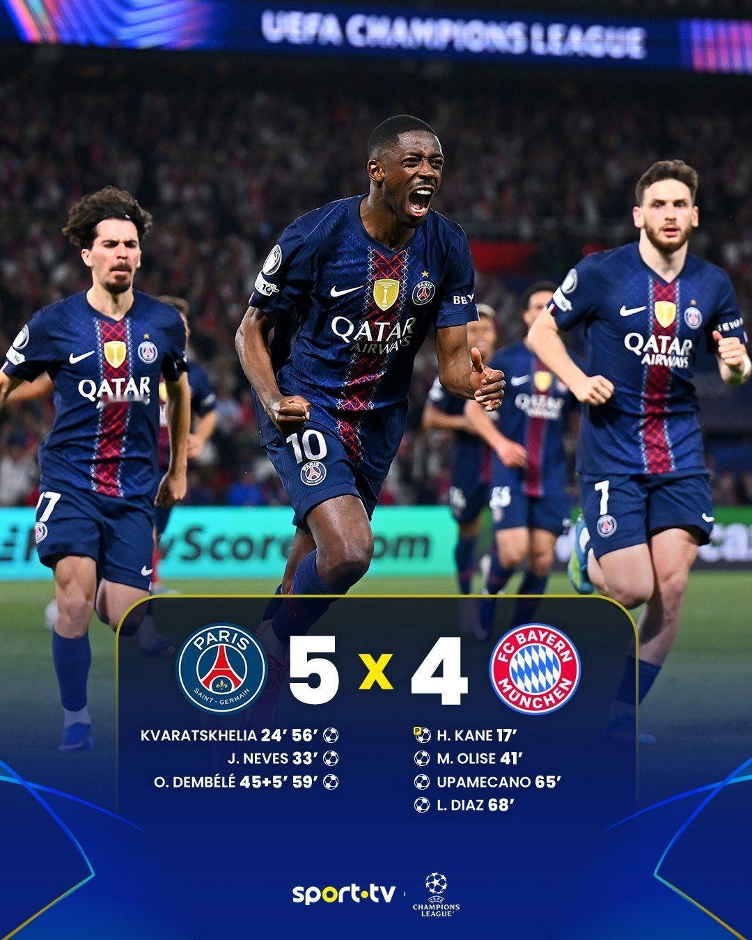 巴黎圣日耳曼5比4拜仁罗蜜k77还整了一个双响