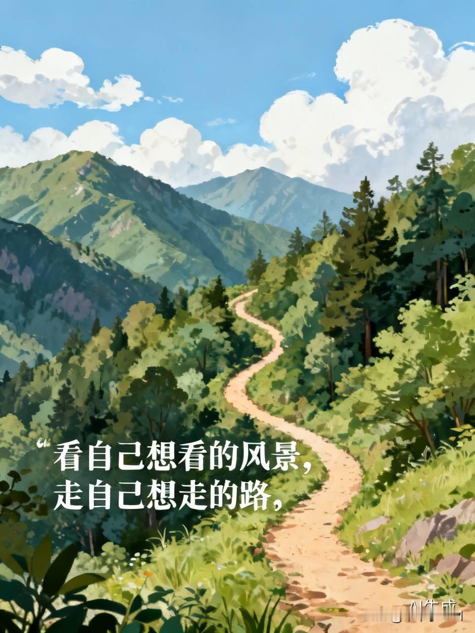 有些渣滓很容易抖落，
有些繁星不必入眼，
看自己想看的风景，
走自己想走的路，你