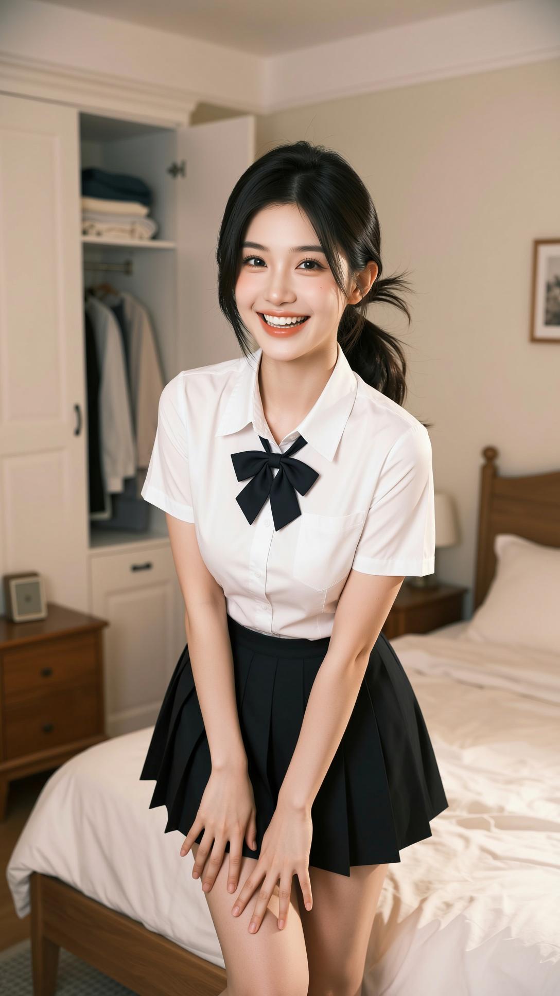 白衬衫百褶裙！永远的校园甜妹天花板✨
谁能拒绝一套封神的 JK 制服！
白衬衫搭