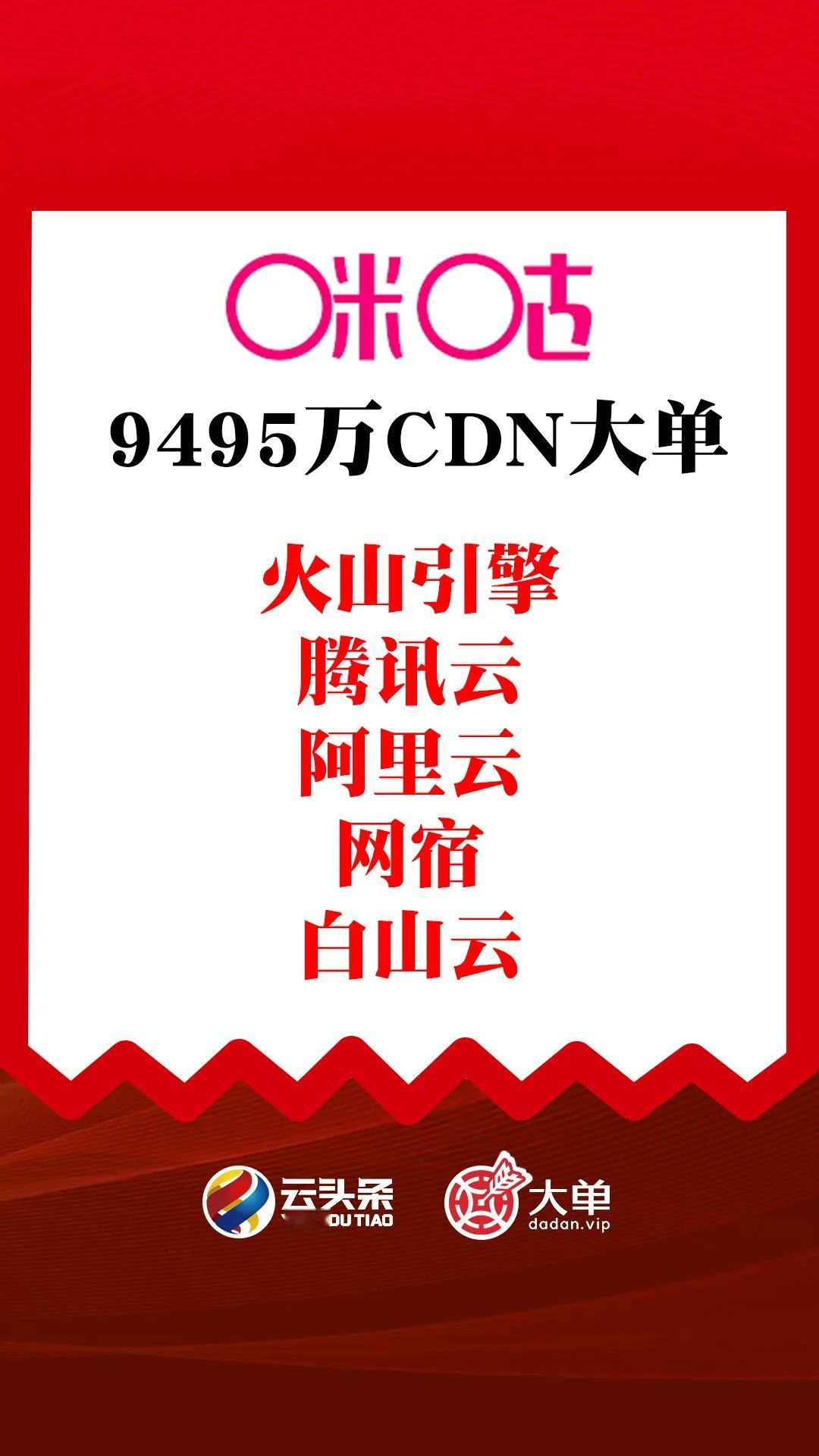 火山引擎、腾讯云、阿里云、网宿科技、百山云（中）