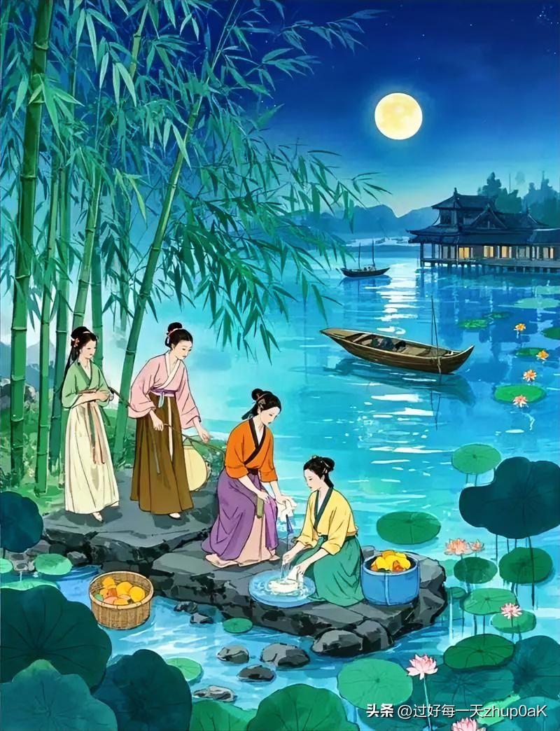《夏夜》
——宋·方岳
河汉微明星乍稀，
碧莲香湿袭人衣。
夜凉如水琉璃滑，
自