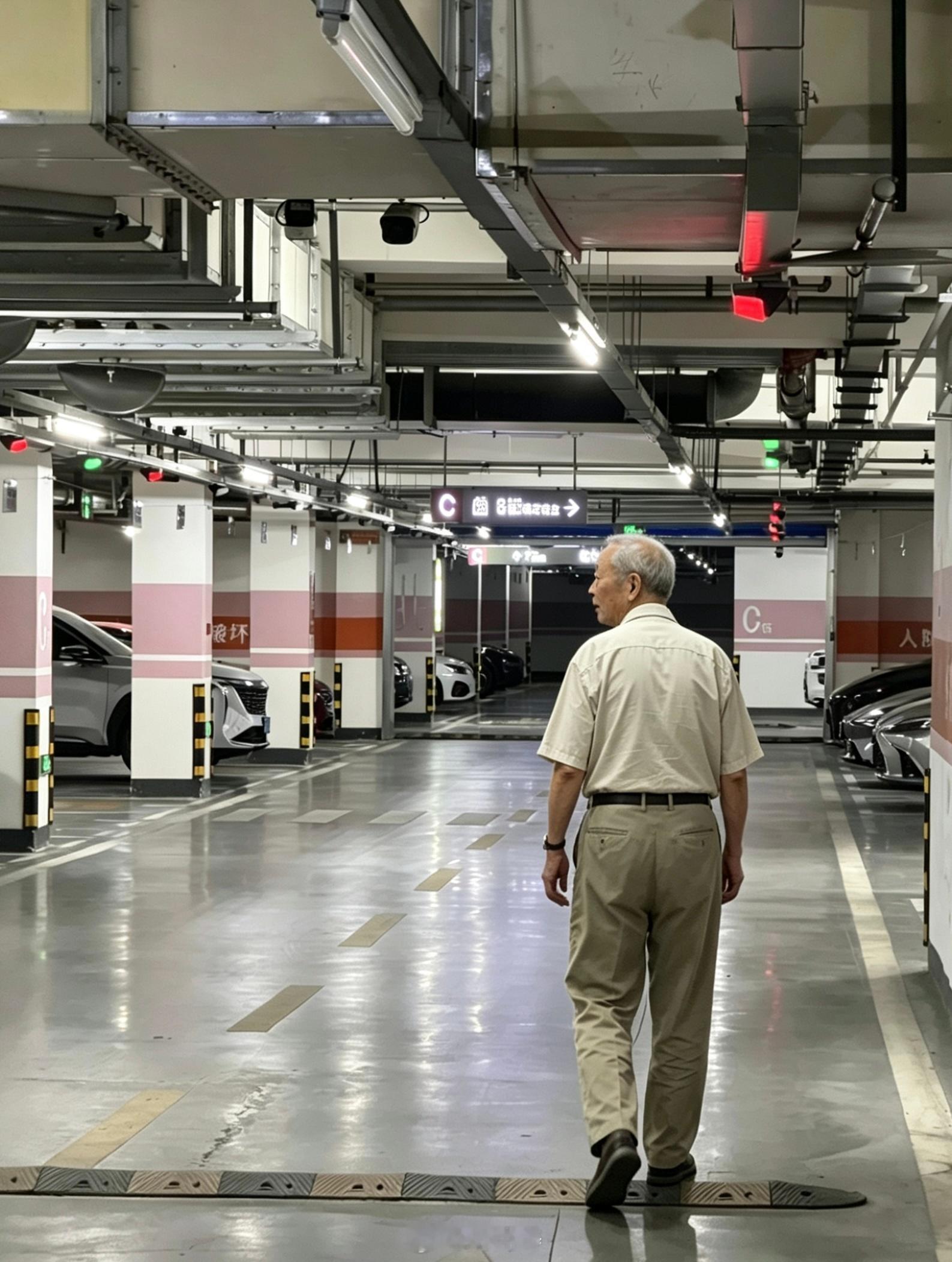 在停车场用离车泊入位，把这个大爷估计吓到了他站在那里盯了半天…发现主驾却没有人?