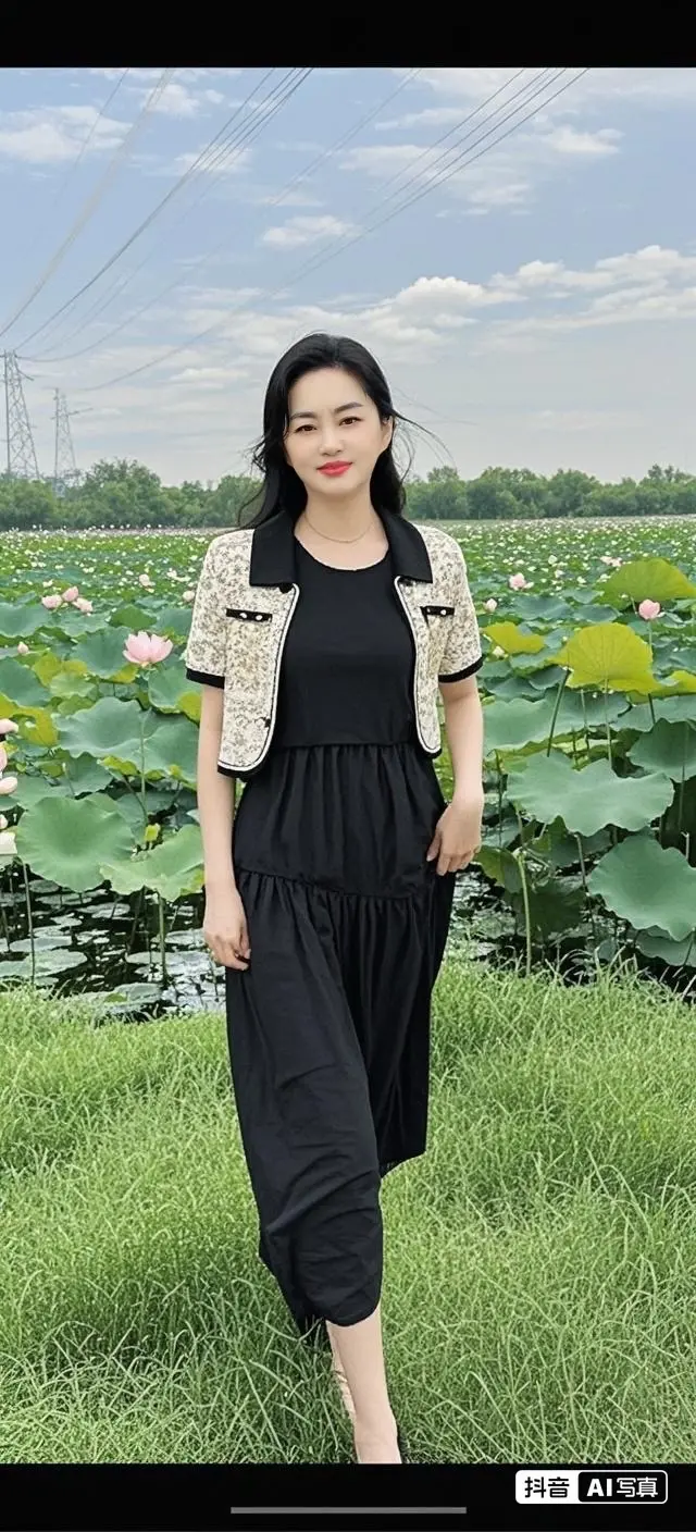 荷塘月色湿地公园  温柔风穿搭  小清新穿搭