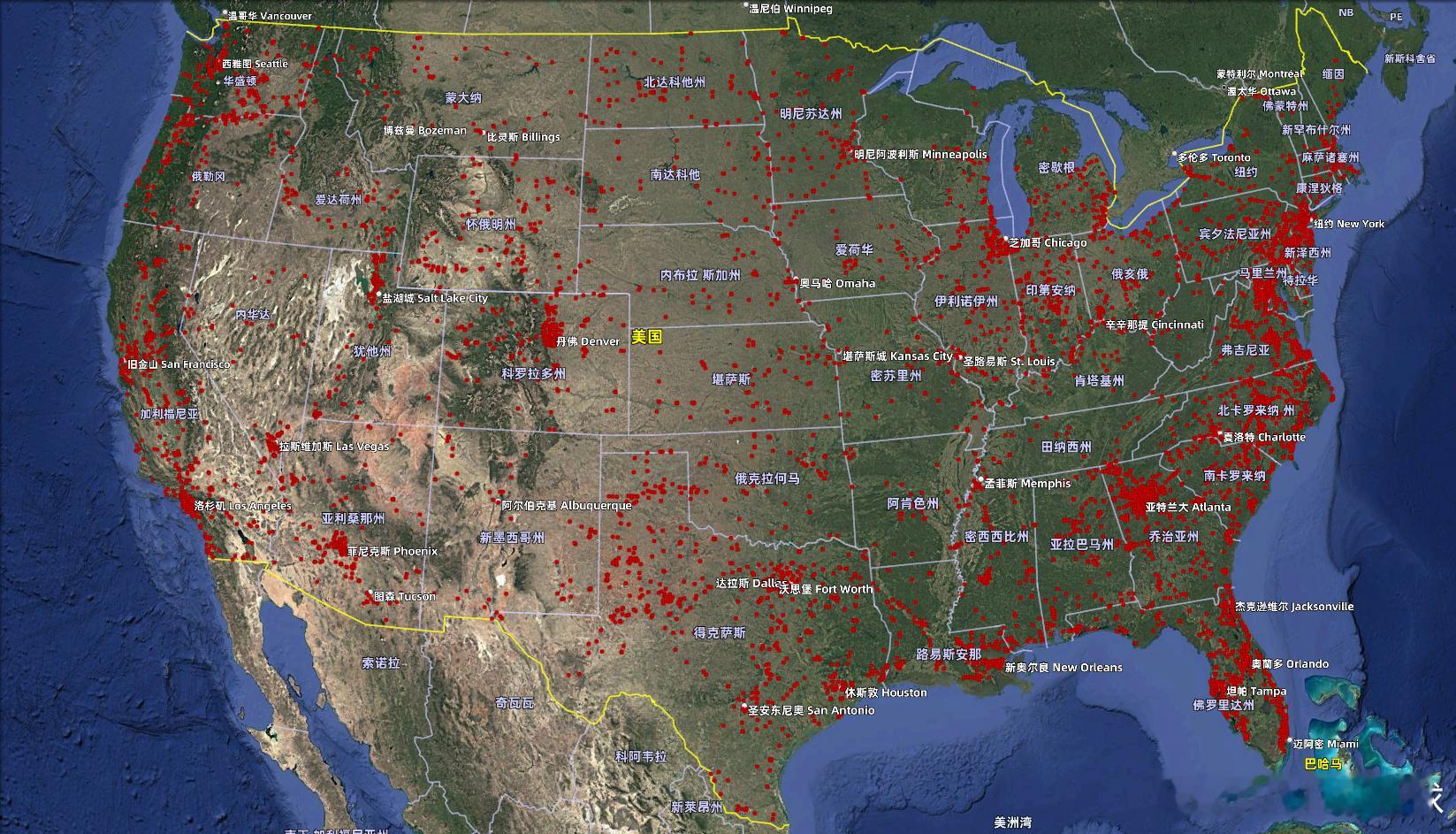 美国230kV及以上变电站 美国美国电力