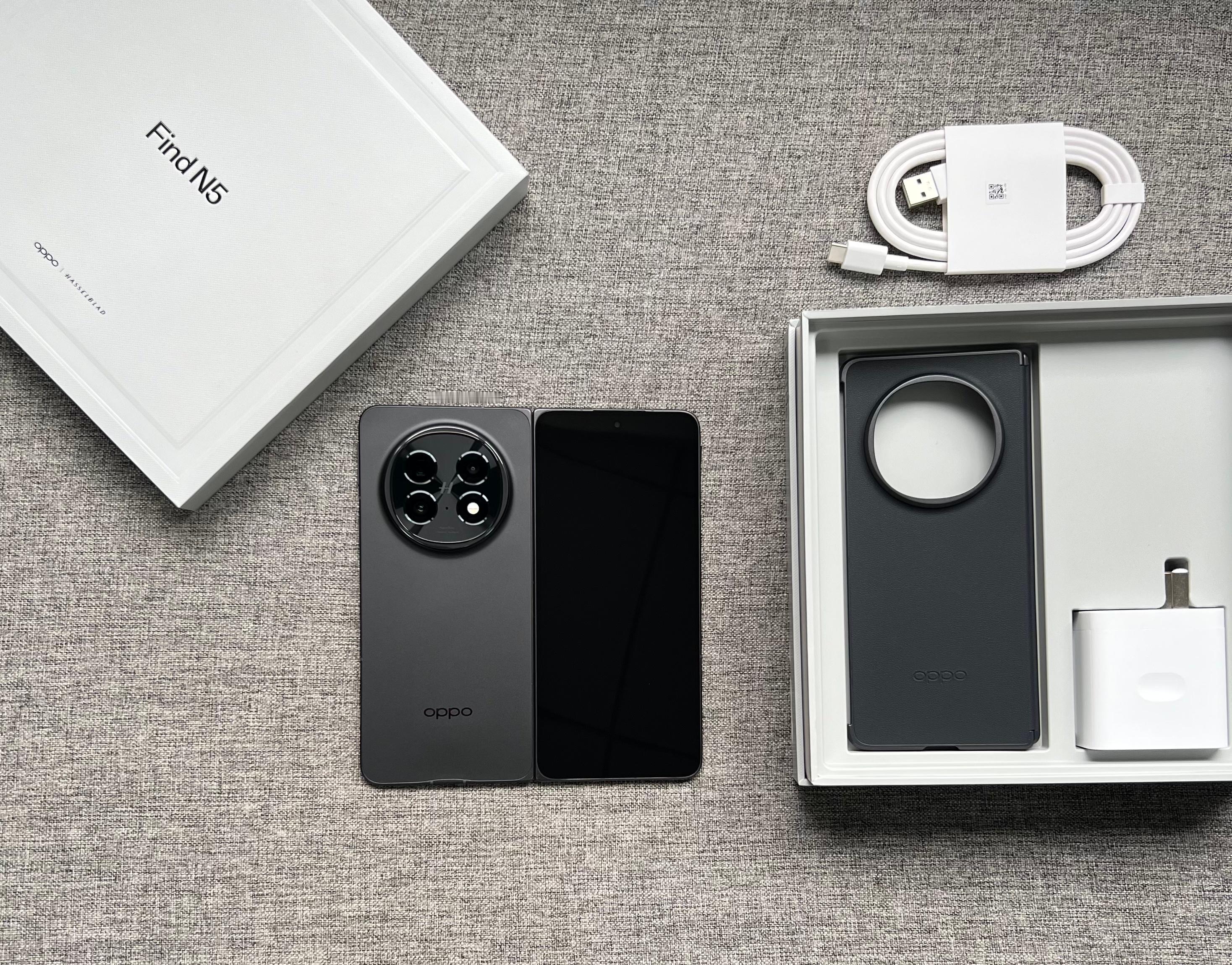 OPPO Find N5 卫星通讯版 16+1T 缎黑，成色完美全套，今天体验两