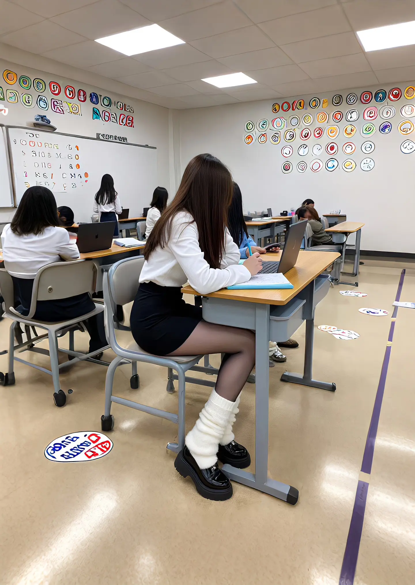被前面学姐的堆堆袜黑丝硬控三秒  第一次直观感受到堆堆袜黑丝的魅力