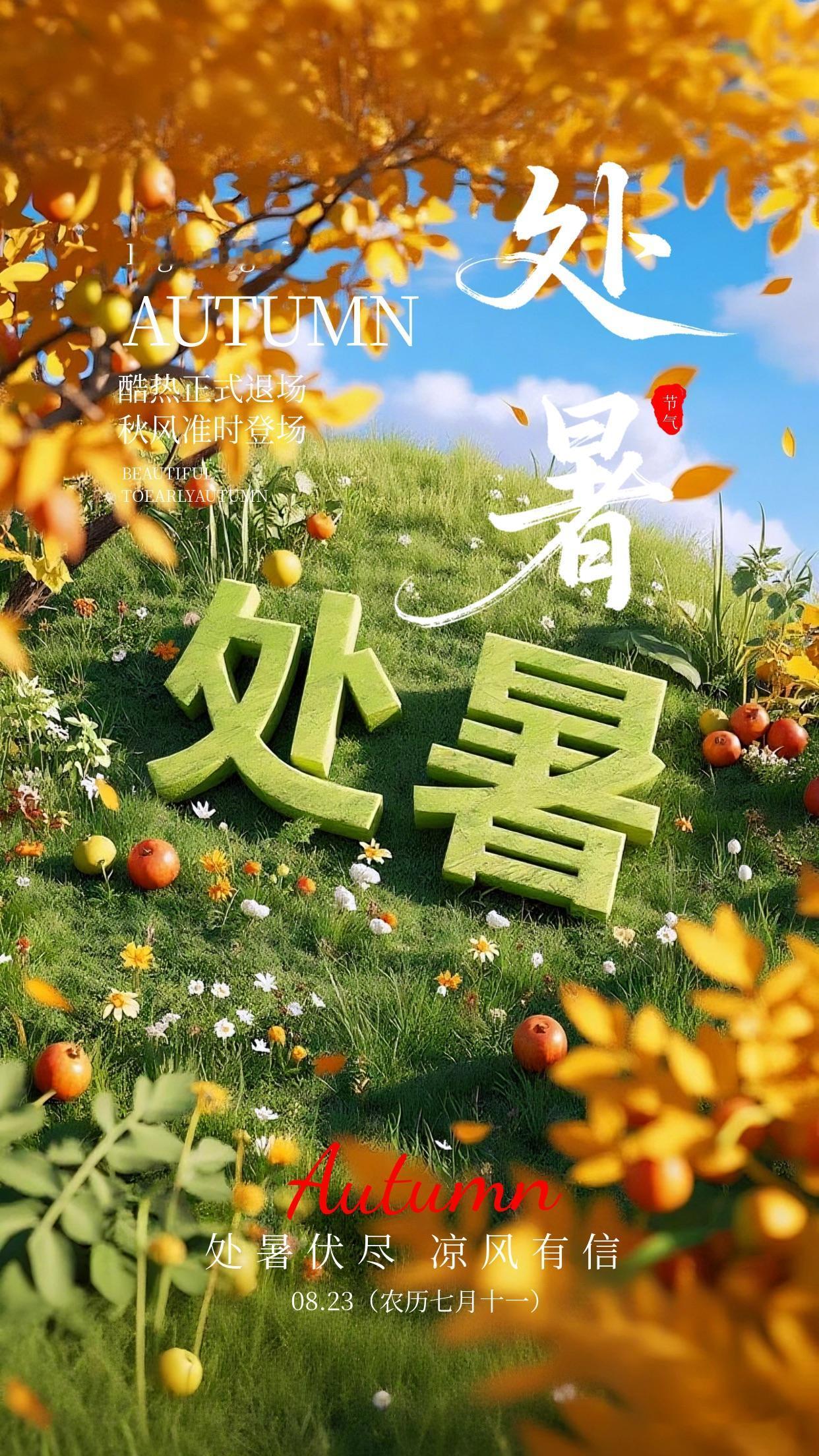 处暑早安☀️！暑云散去，秋意渐浓，聒噪的蝉鸣慢慢归于沉寂，轻柔晚风带来淡淡的秋韵