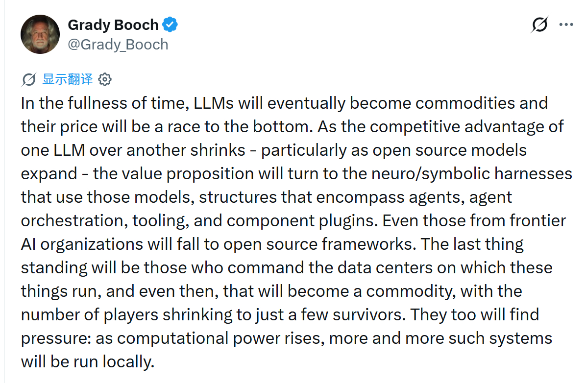传奇计算机科学家，OOD 和 UML 的核心奠基人之一 Grady Booch 