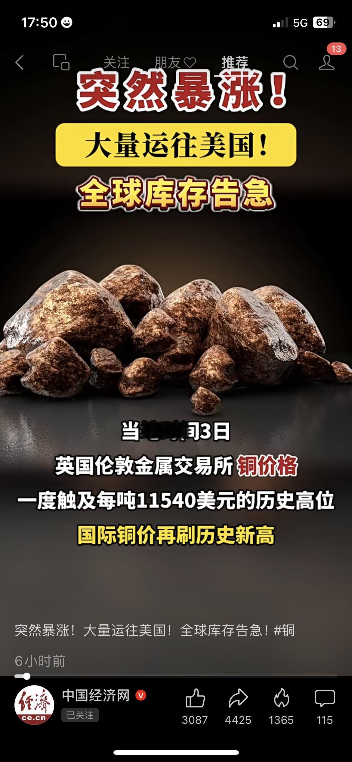 铜价疯涨破历史！库存告急+新能源抢货，普通人别瞎跟风，这2点一定要看！

家人们