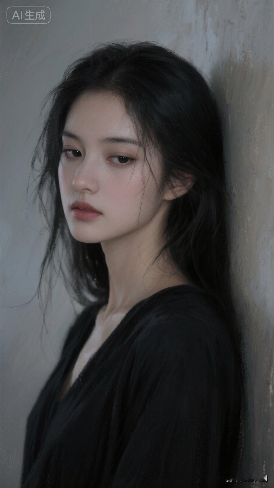 一个长发女孩的温柔侧脸。