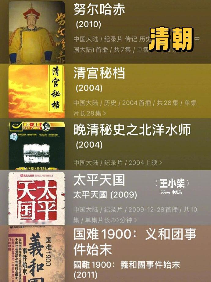 按时间顺序历史纪录片，攒起来慢慢看🎬 