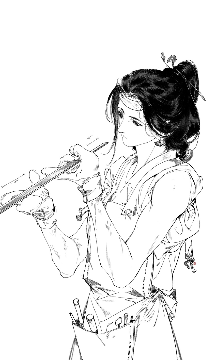 收拾刀剑的各种草稿和废文件，翻出来好多没画完的，顺手勾了几张