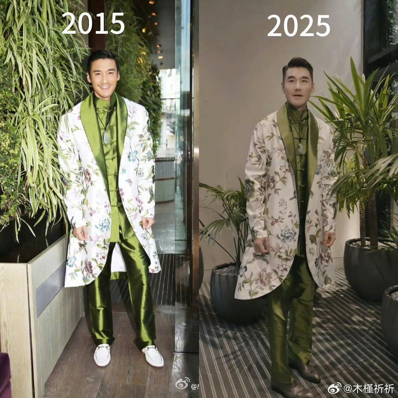 胡兵同一件礼服10年前后对比 同一件礼服穿出了不一样的感觉，青涩褪去，余下岁月的